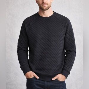 Cloudveil Quilted Black Sweatshirt Crewneck Minimalist Cozy Pullover Size M